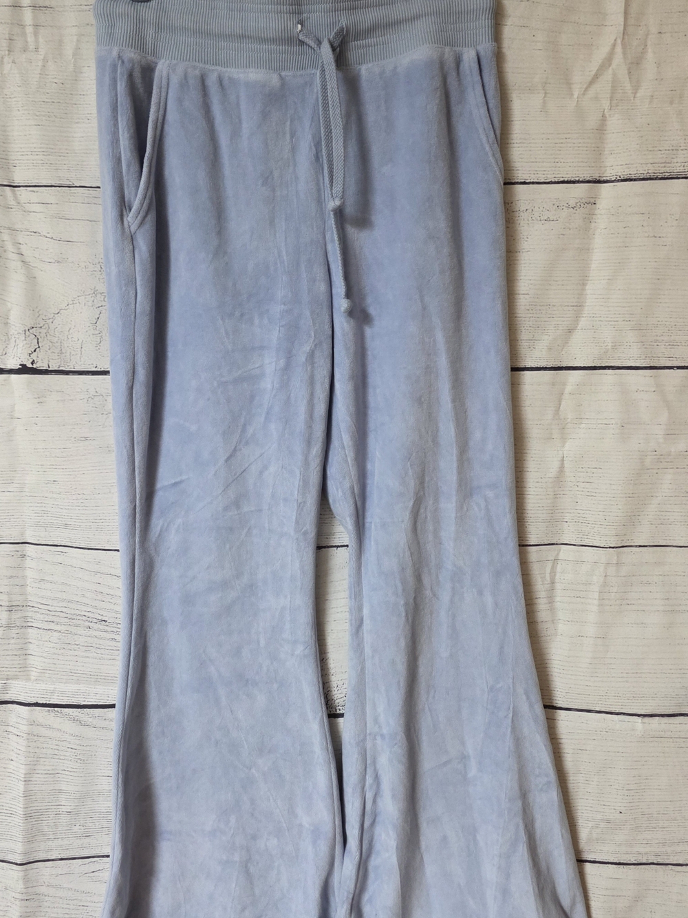 aerie Light Blue Velour Boot Cut Pants